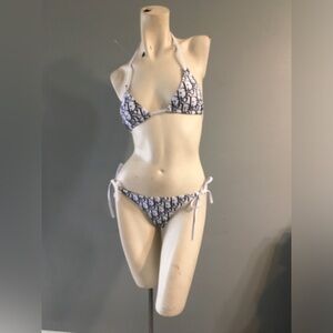 Christian Dior Black Monogram 2 Pieces Women’s Bikini Suit Size Small